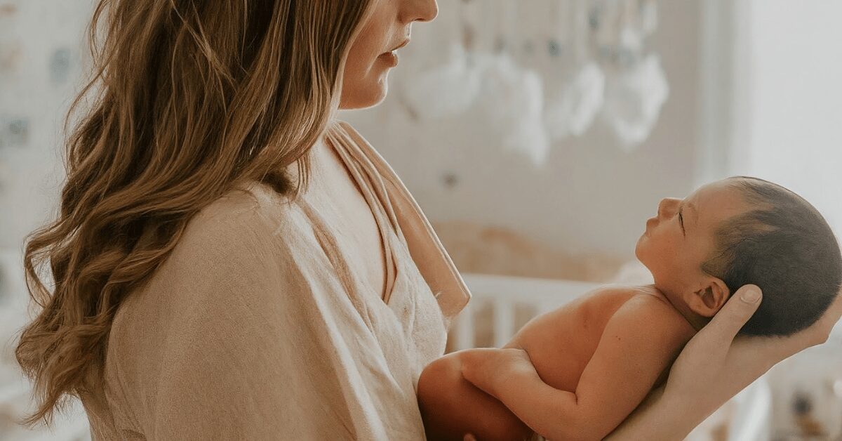 mama sujetando a su hijo